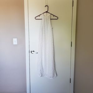 White Crochet Lace Halter Dress - XS